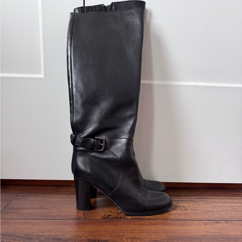 Sesto Meucci Black Leather Heeled Boots